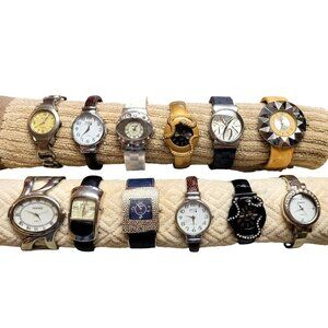 Estate Find Mixed Lot of 12 Assorted Ladies Watches some NEW Parts Not Tested